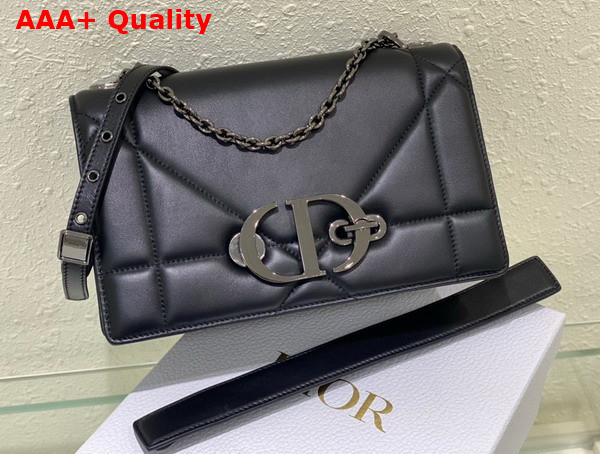 Dior 30 Montaigne Chain Bag with Handle Black Maxicannage Lambskin Replica