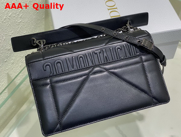 Dior 30 Montaigne Chain Bag with Handle Black Maxicannage Lambskin Replica