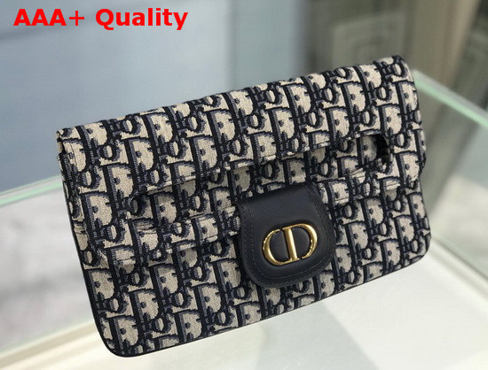 Dior 30 Montaigne Clutch in Blue Dior Oblique Jacquard Canvas Replica