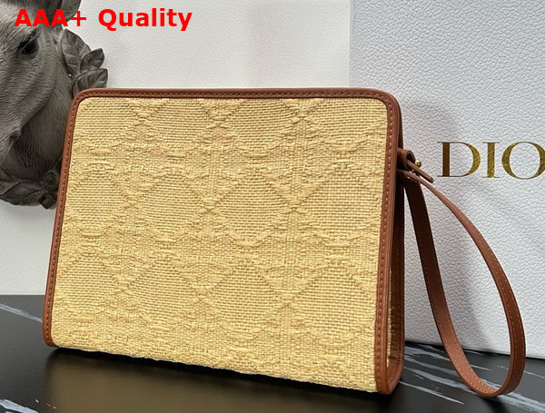 Dior 30 Montaigne Dea Pouch Natural Cannage Raffia Replica