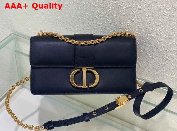 Dior 30 Montaigne East West Bag with Chain Black Calfskin Replica