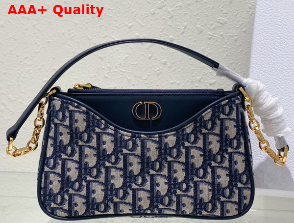 Dior 30 Montaigne Hobo Avenue Mini Bag Blue Dior Oblique Jacquard Replica