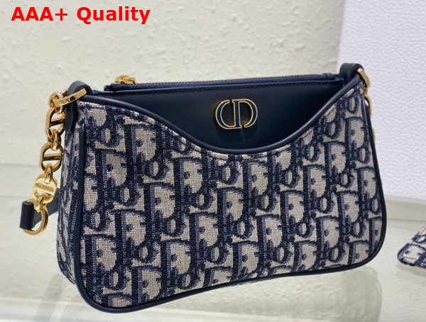 Dior 30 Montaigne Hobo Avenue Mini Bag Blue Dior Oblique Jacquard Replica