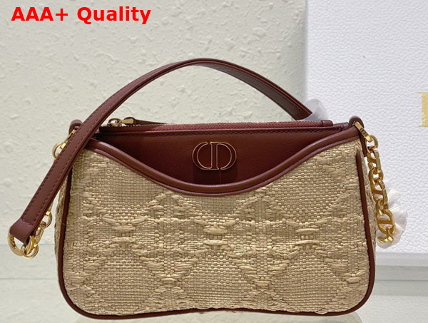 Dior 30 Montaigne Hobo Avenue Mini Bag Natural Cannage Raffia Replica