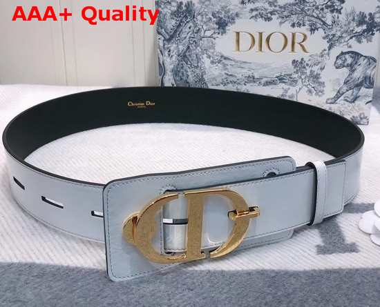 Dior 30 Montaigne Lambskin Belt in White Crackled Lambskin Gold CD Signature Buckle Replica