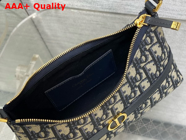 Dior 30 Montaigne Mini Hobo Shoulder Bag in Blue Dior Oblique Jacquard Replica