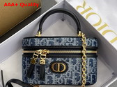 Dior 30 Montaigne Mini Vanity Case Blue Denim Dior Oblique Jacquard Replica
