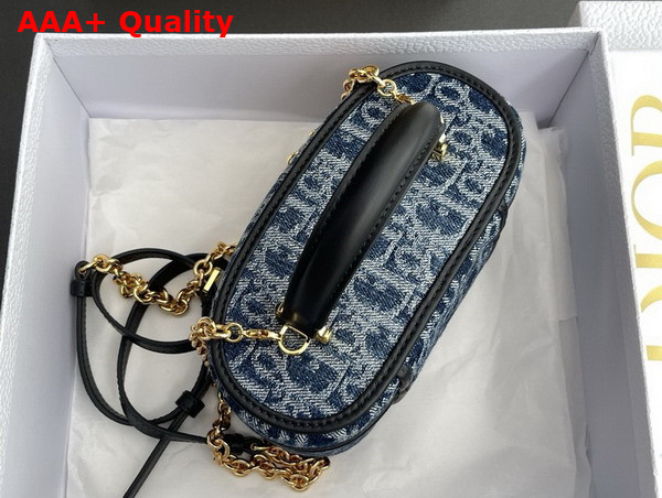 Dior 30 Montaigne Mini Vanity Case Blue Denim Dior Oblique Jacquard Replica