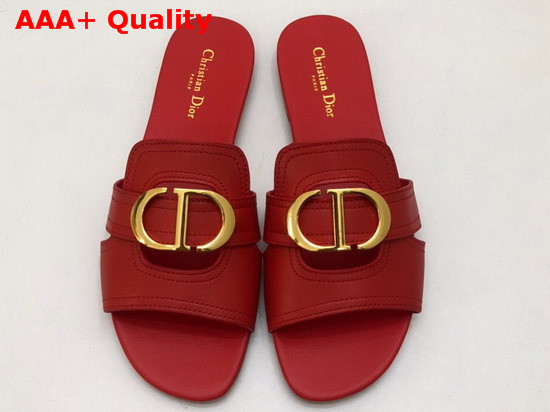 Dior 30 Montaigne Mule in Red Calfskin Replica