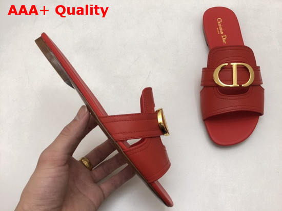 Dior 30 Montaigne Mule in Red Calfskin Replica