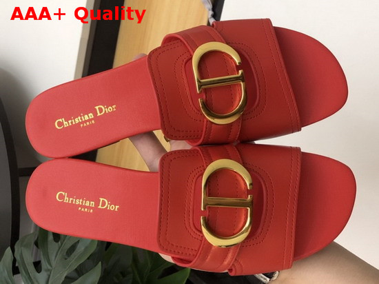 Dior 30 Montaigne Mule in Red Calfskin Replica