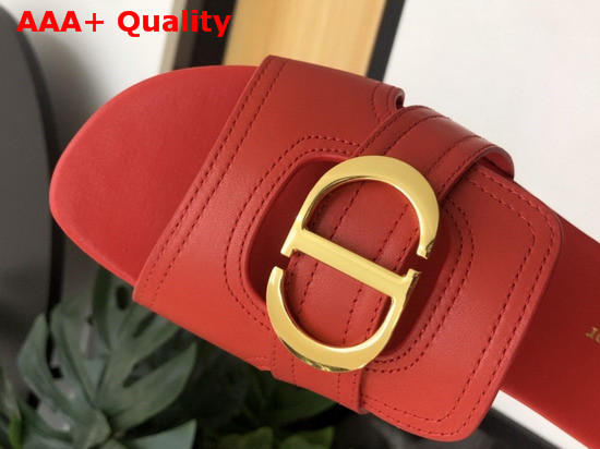 Dior 30 Montaigne Mule in Red Calfskin Replica