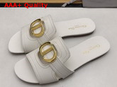 Dior 30 Montaigne Mule in White Calfskin Replica