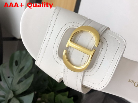 Dior 30 Montaigne Mule in White Calfskin Replica