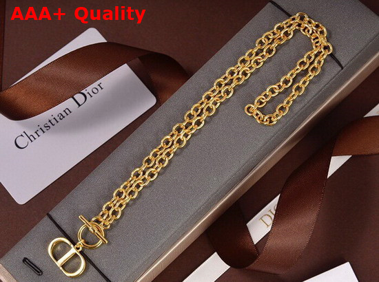 Dior 30 Montaigne Necklace Angique Gold Finish Metal Replica