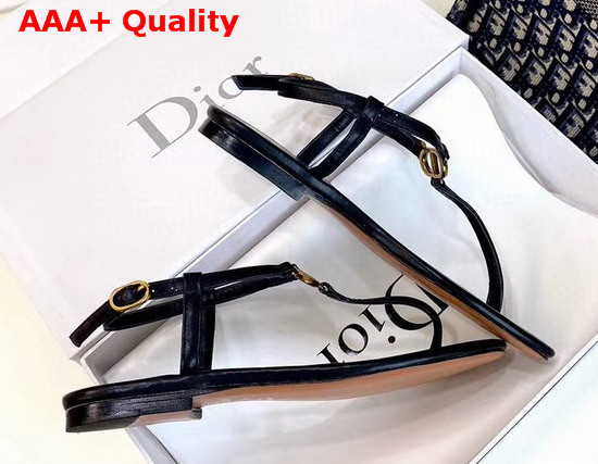 Dior 30 Montaigne Sandal in Black Calfskin Replica