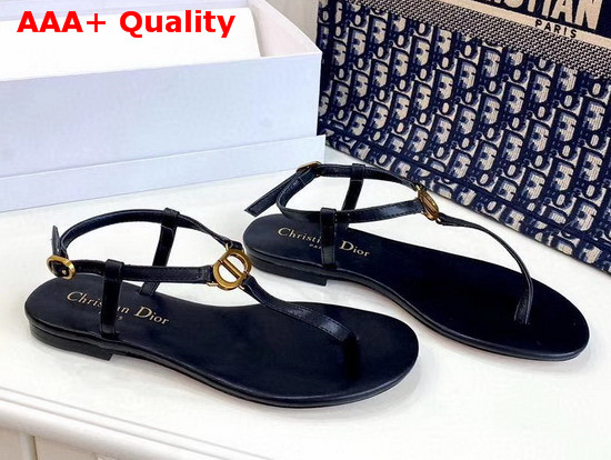 Dior 30 Montaigne Sandal in Black Calfskin Replica