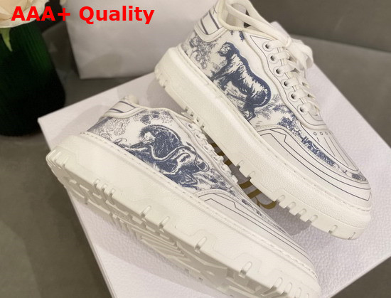 Dior Addict Sneaker French Blue Toile de Jouy Technical Fabric Replica