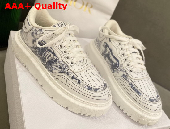 Dior Addict Sneaker French Blue Toile de Jouy Technical Fabric Replica