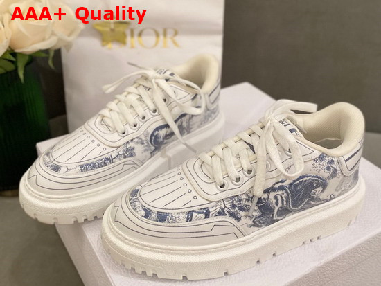 Dior Addict Sneaker French Blue Toile de Jouy Technical Fabric Replica