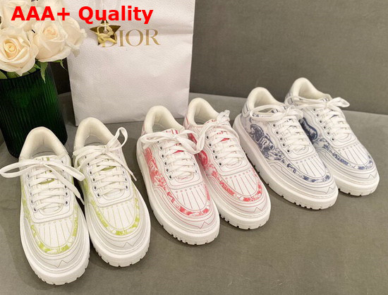 Dior Addict Sneaker Lime Toile de Jouy Technical Fabric Replica