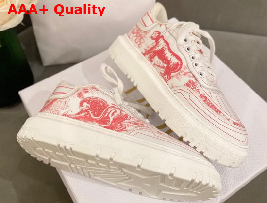 Dior Addict Sneaker Raspberry Toile de Jouy Technical Fabric Replica