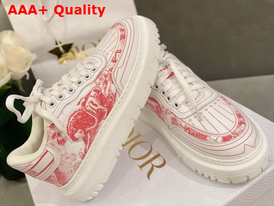 Dior Addict Sneaker Raspberry Toile de Jouy Technical Fabric Replica