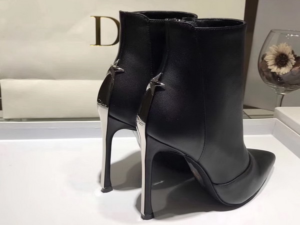 Dior Ankle Boot with Side Zip in Black Calfskin Leather 10cm Heel For Sale