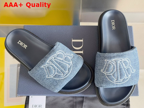 Dior Aqua Sandal in Blue Quilted Denim Replica