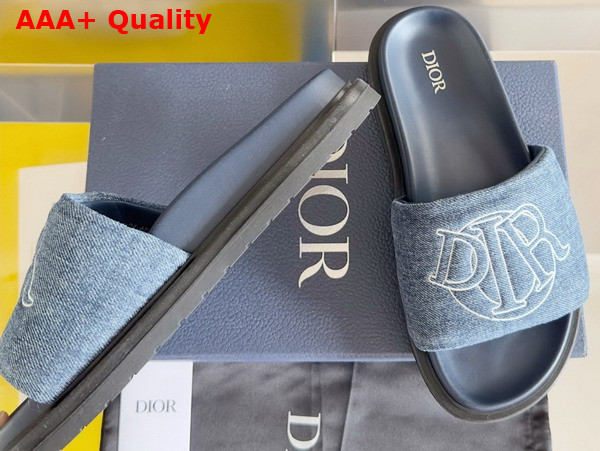 Dior Aqua Sandal in Blue Quilted Denim Replica