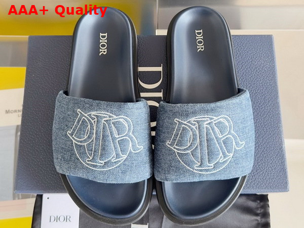 Dior Aqua Sandal in Blue Quilted Denim Replica