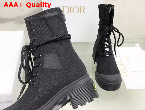 Dior Arcade Ankle Boot in Black Stretch Fabric Replica