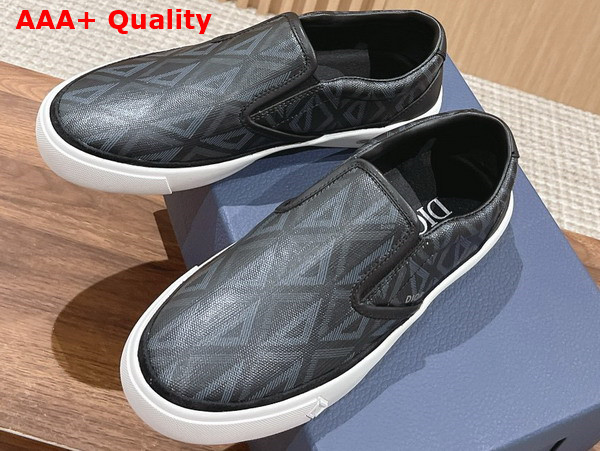 Dior B101 Slip On Sneaker Black CD Diamond Canvas and Smooth Calfskin Replica