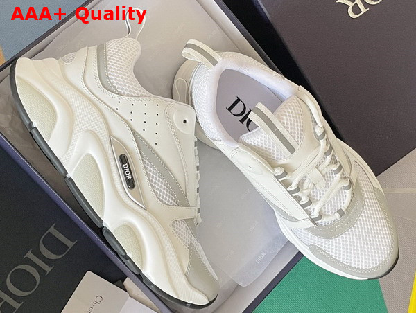 Dior B22 Sneaker White Technical Mesh with White and Silver Tone Calfskin Replica