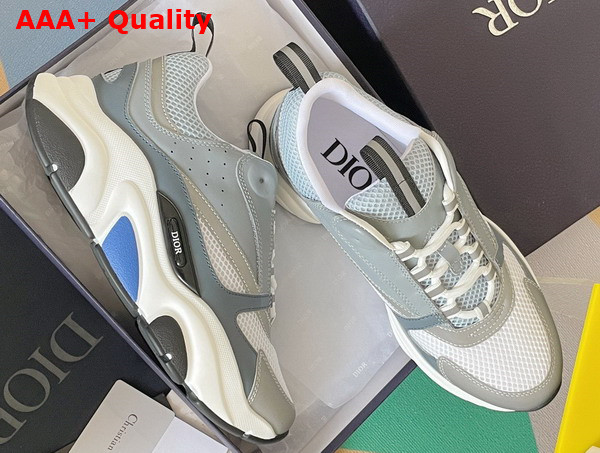 Dior B22 Sneaker White and Blue Technical Mesh and Gray Calfskin Replica