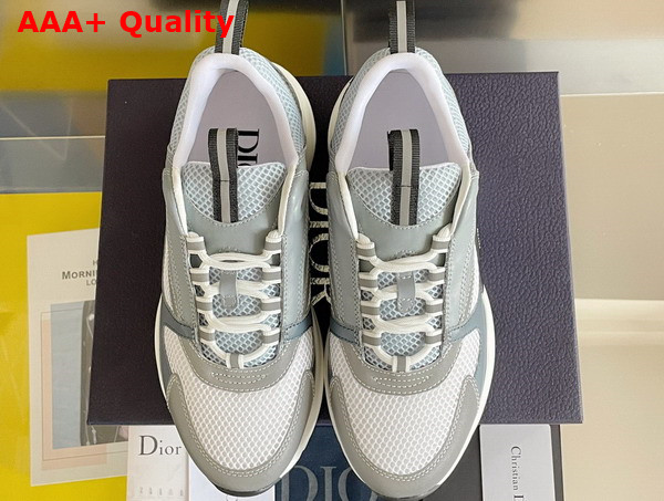 Dior B22 Sneaker White and Blue Technical Mesh and Gray Calfskin Replica