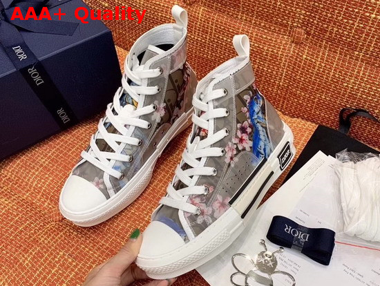 Dior B23 High Top Dior Oblique Dior and Sorayama Sneaker in Beige Replica