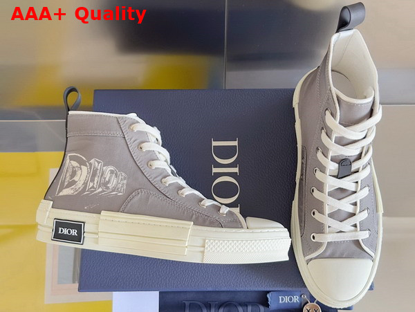 Dior B23 High Top Sneaker Beige Canvas with Asterodior Signature Replica