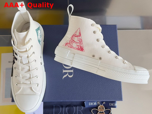 Dior B23 High Top Sneaker White Canvas with Asterodior Signature Replica