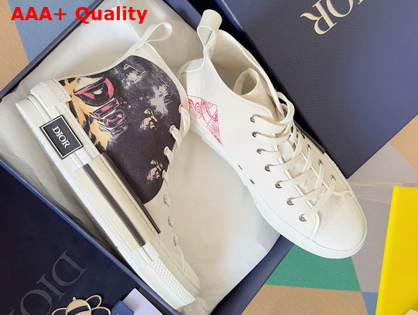 Dior B23 High Top Sneaker White Canvas with Asterodior Signature Replica