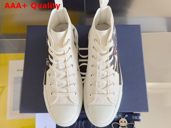 Dior B23 High Top Sneaker White Canvas with Asterodior Signature Replica