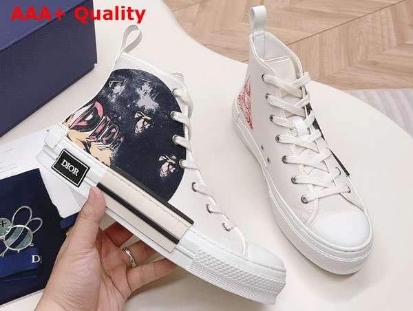 Dior B23 High Top Sneaker White Canvas with Asterodior Signature Replica