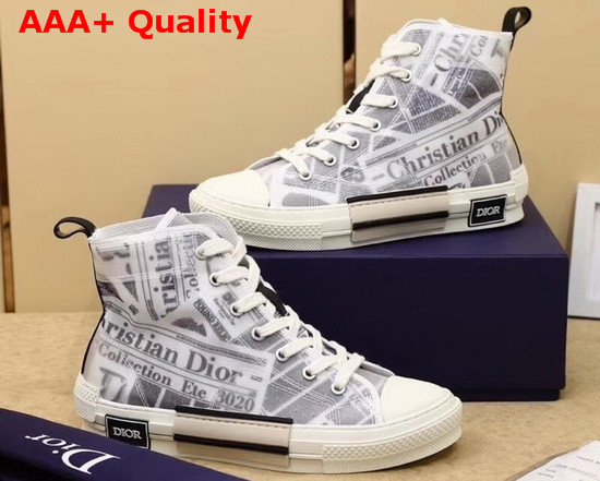 Dior B23 High Top Sneaker White Canvas with Dior and Daniel Arsham Motif Replica