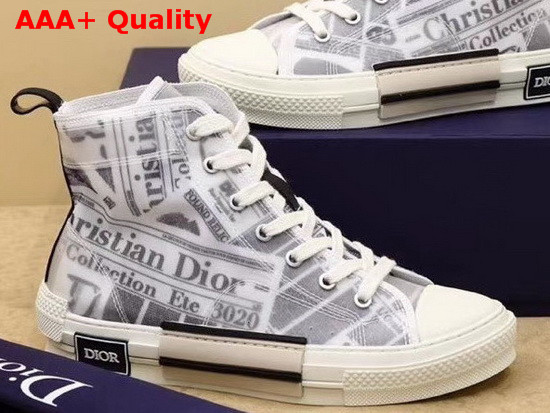 Dior B23 High Top Sneaker White Canvas with Dior and Daniel Arsham Motif Replica