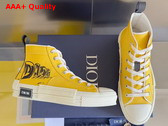 Dior B23 High Top Sneaker Yellow Canvas with Asterodior Signature Replica