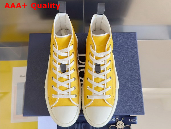 Dior B23 High Top Sneaker Yellow Canvas with Asterodior Signature Replica