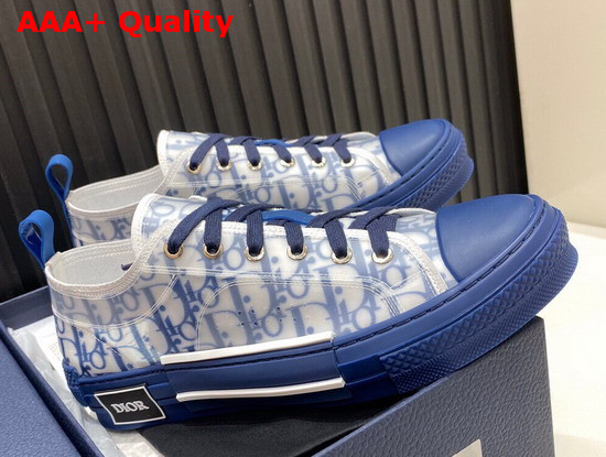 Dior B23 Low Top Sneaker in Blue Dior Oblique Replica