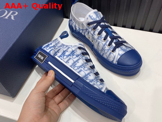 Dior B23 Low Top Sneaker in Blue Dior Oblique Replica