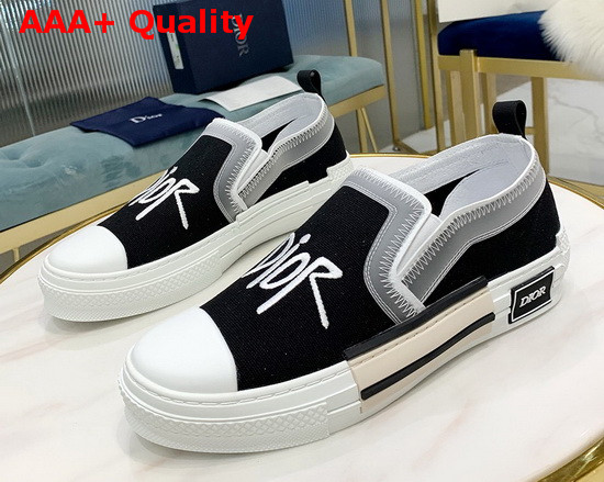 Dior B23 Slip On Sneaker Black Dior and Shawn Canvas Replica