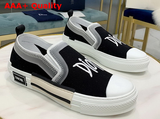 Dior B23 Slip On Sneaker Black Dior and Shawn Canvas Replica